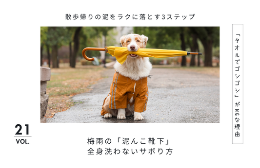 今年もやってきた梅雨の季節。雨上がりの泥んこ足と、ちょっとした戦いになっていませんか？